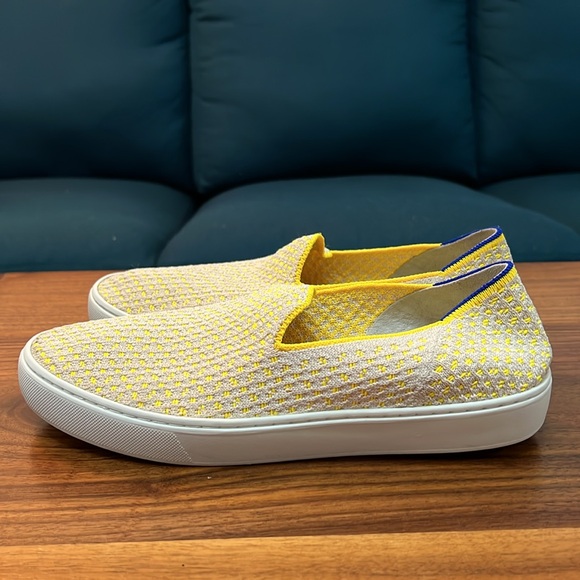 Rothys The Sneaker Retired Sunshine Lemon Yellow Honeycomb Textile Loafer 9.5 - Picture 8 of 11